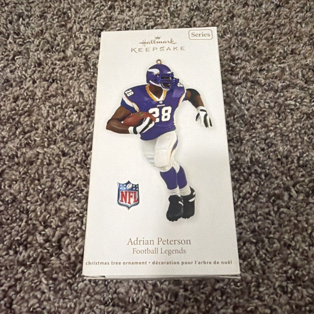 Hallmark Keepsake 2011 Adrian Peterson Football Legends Ornament NFL Vikings NIB